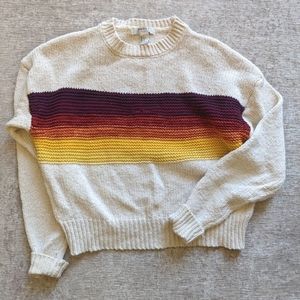 Forever 21 Crop Knit Sweater cream ombre